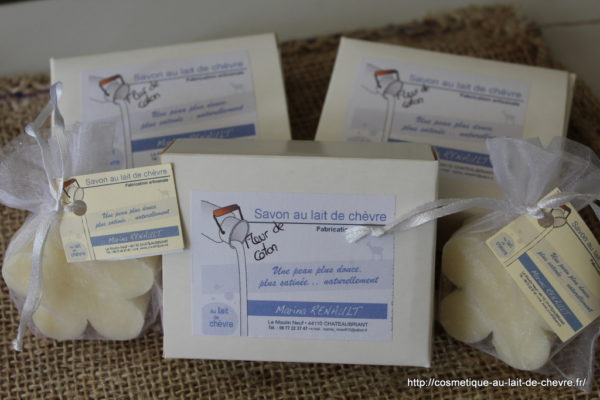 boite savon au lait de chèvres fleur de coton